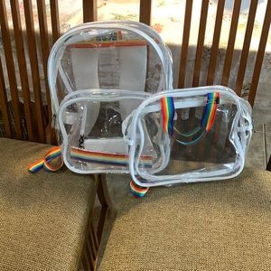 mommore Clear Backpack Durable Clear Bookbags Transparent Backpack for School